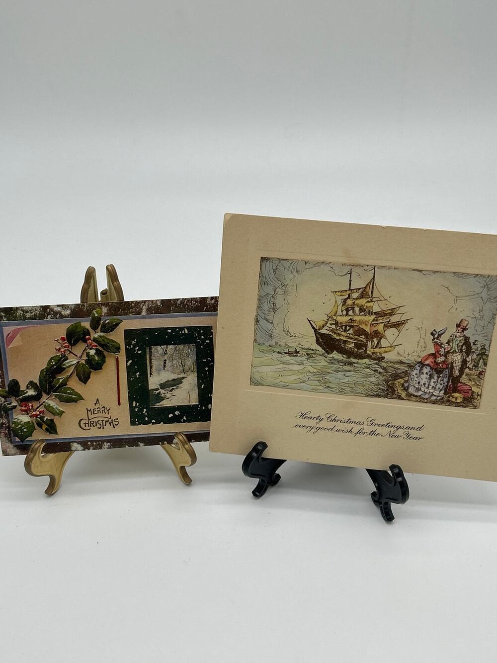 Vintage Antique Postcard Christmas Greeting Card Lot Scenic Holiday Ephemera